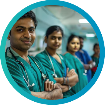 Healthcare professionals using TBFYND for rapid TB diagnosis